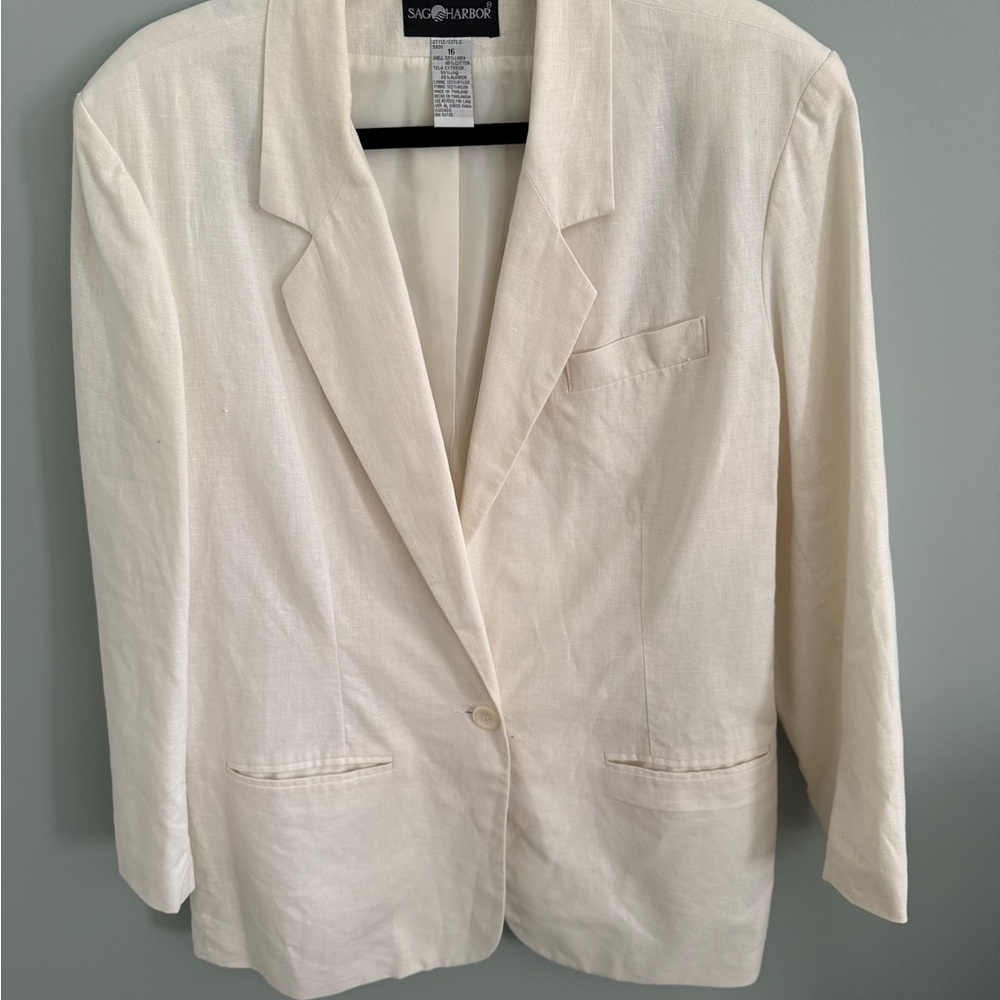 Sage Harbor Off White Blazer Size 16